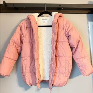 Old Navy Puffer jacket with hood youth girls 10/12